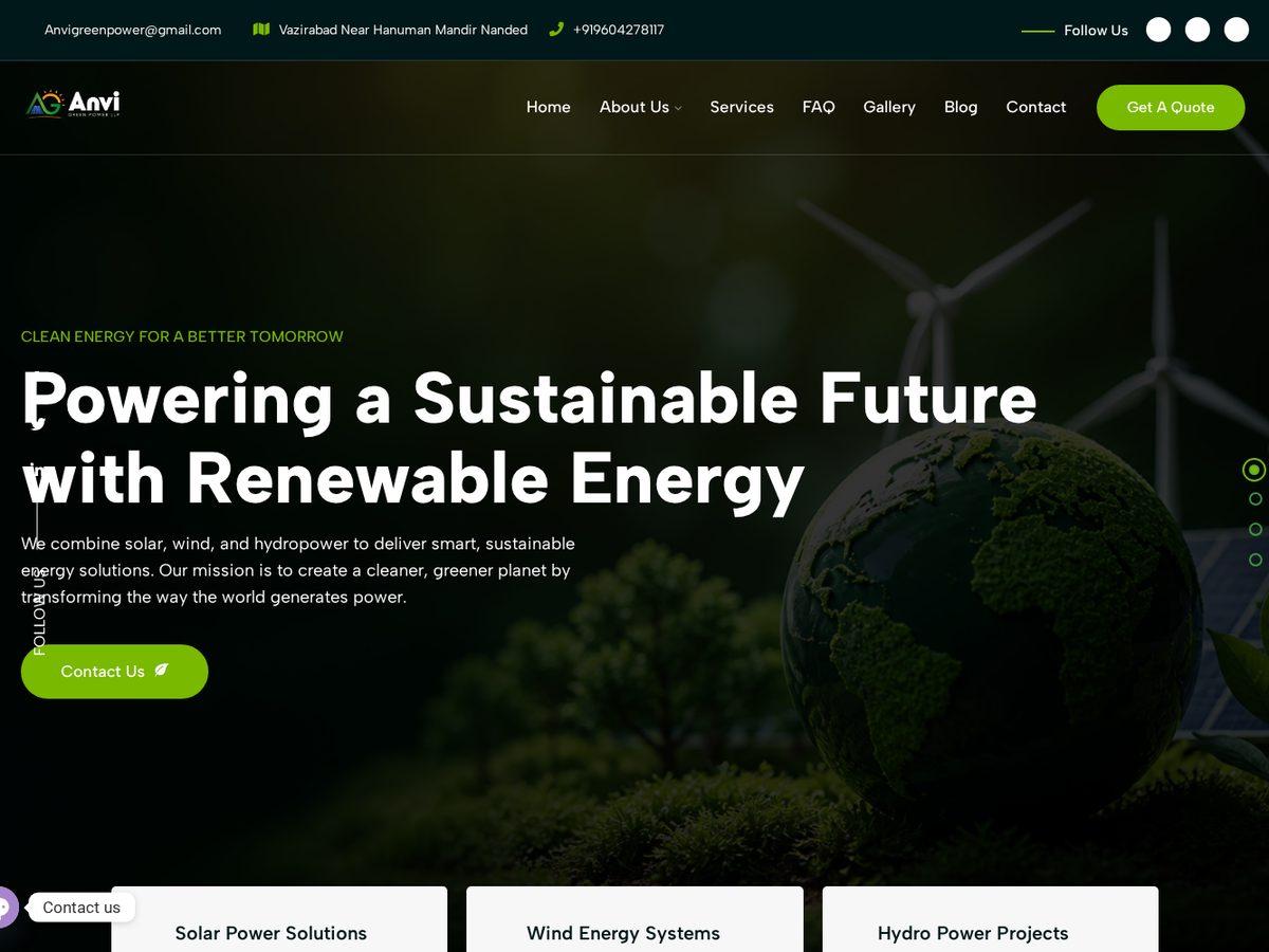 Anvi Green Power website