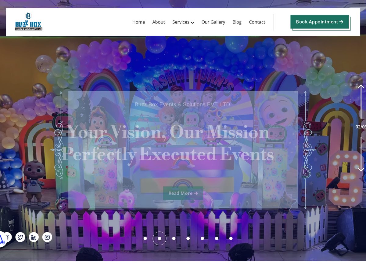 Buzz Box Events website