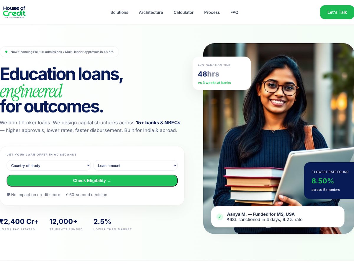 House of Credit website